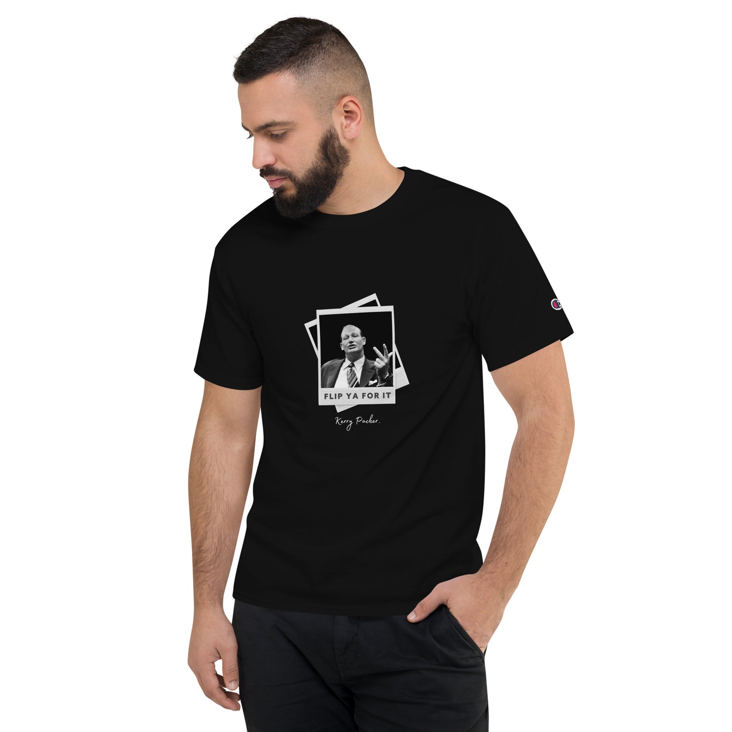 Champion T-shirt (Kerry Packer Flip Ya For It)